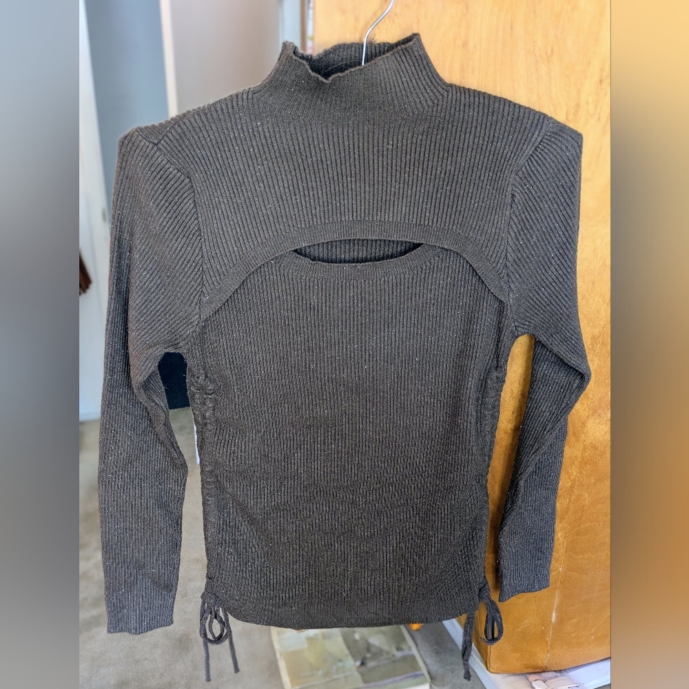 NWOT Chicwish Brown Ribbed Knit Top